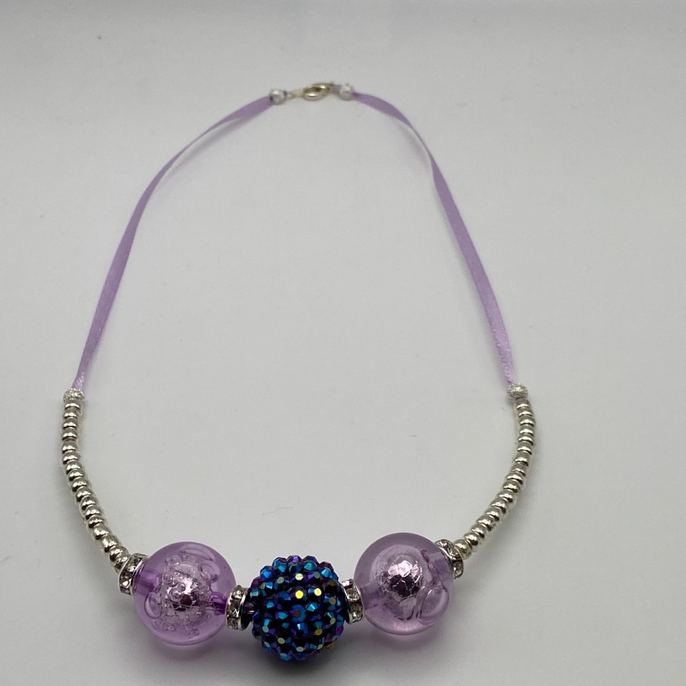 Purple 🫧 Ribbon Necklace - Picture 3 of 6
